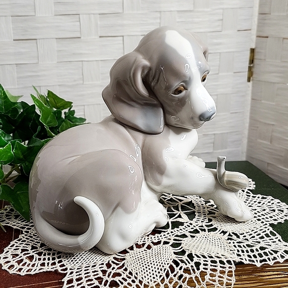 👉*MINT VTG* LLADRO PUPPY DOG WITH SNAIL FIGURE #1139 ~PORCELAIN ~EXCELLENT - Picture 3 of 15